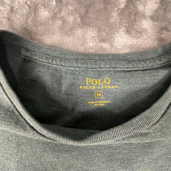 Polo Ralph Lauren Green/Blue Pony Logo Pocket T-shirt Size Medium - Picture 3 of 7